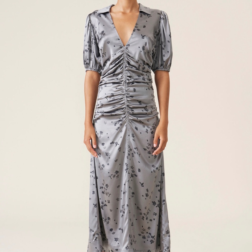 GANNI Silk Stretch Satin Dress